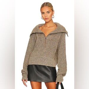 Varley Mentone Half Zip in Dark Olive Speckle